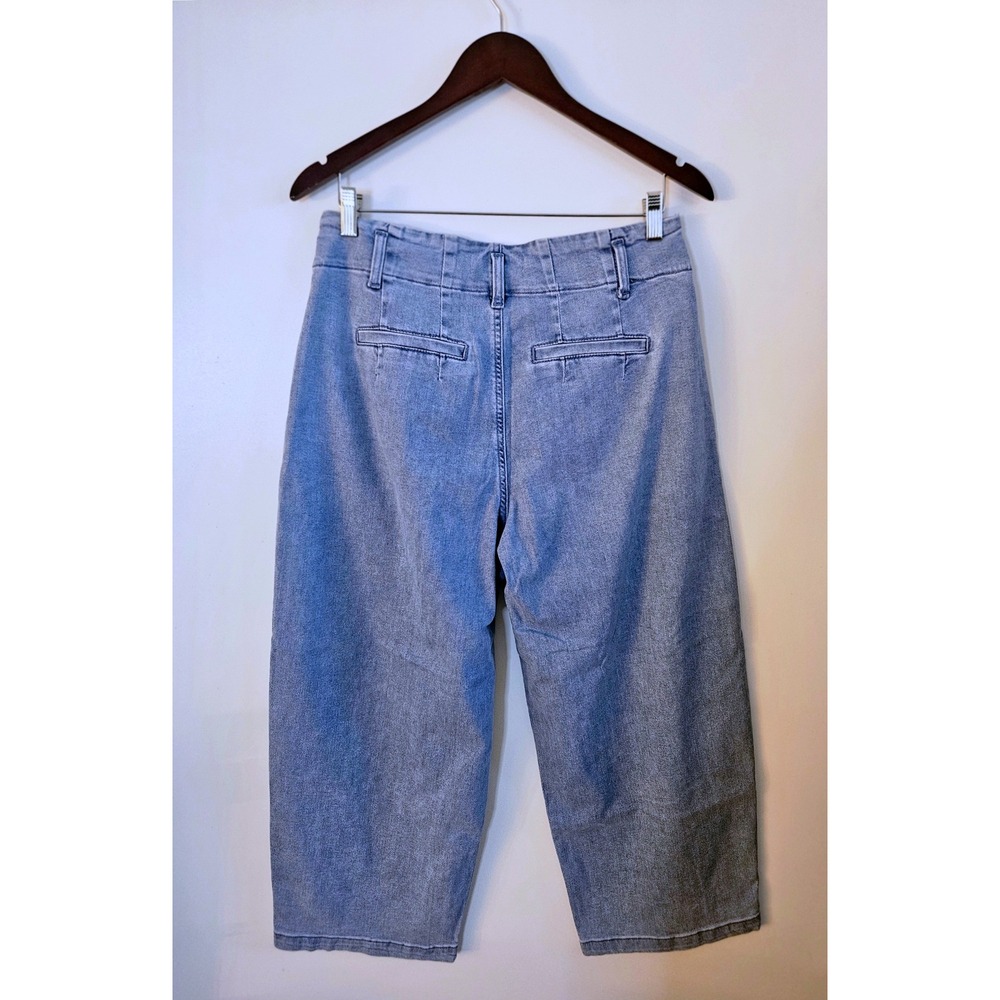 NWOT Risen Los Angeles Pleated Wide Leg Crop Jeans Size 11/30 High Rise Denim - Picture 3 of 7